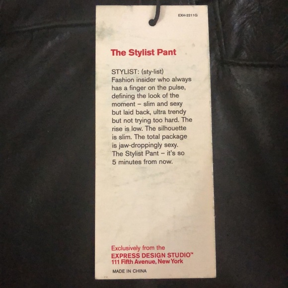 BNWT EXPRESS STYLIST BLACK LEATHER PANTS 0 - Picture 8 of 8